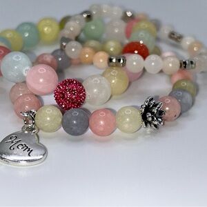 Multicolor Jade Beaded Mom Bracelet – Love, Harmony & Protection